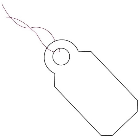 Bsc Preferred 3/8 x 13/16'' White Merchandise Tags - Pre-Strung Magenta String, 1000PK BUY00022084